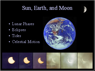 Sun Earth Moon Eclipses and Tides
