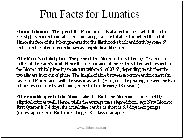 Fun Facts for Lunatics