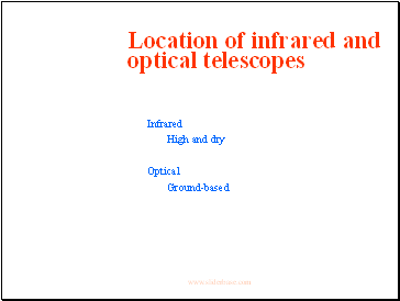 Location of infrared and optical telescopes
