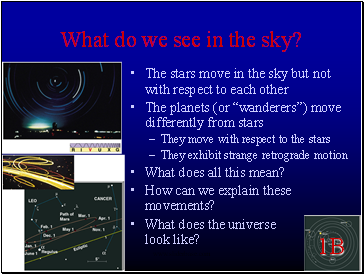 What do we see in the sky?