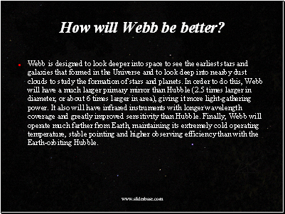 How will Webb be better?