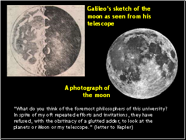 Galileos sketch of the moon as seen from his telescope