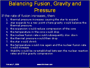 Balancing Fusion, Gravity and Pressure