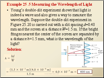 Example 25 .5 Measuring the Wavelength of Light