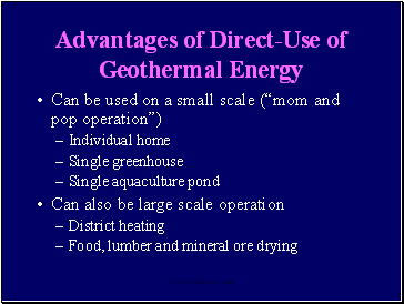 Advantages of Direct-Use of Geothermal Energy