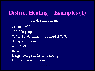 District Heating  Examples