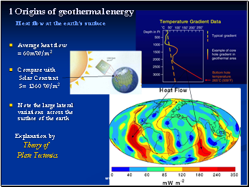 1 Origins of geothermal energy Heat flow at the earths surface