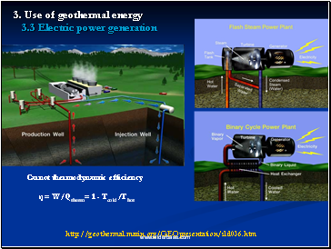3. Use of geothermal energy