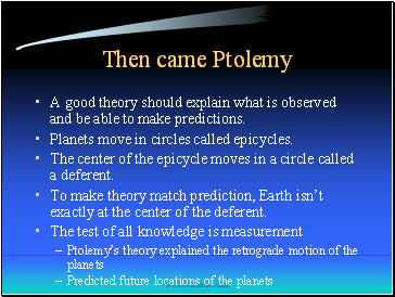 Then came Ptolemy