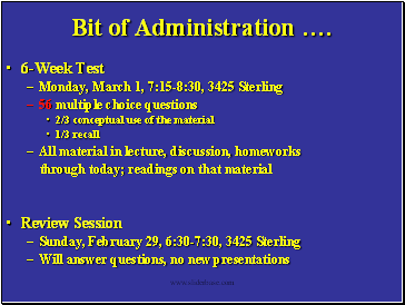 Bit of Administration ….