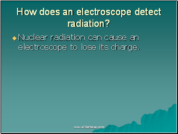How does an electroscope detect radiation?