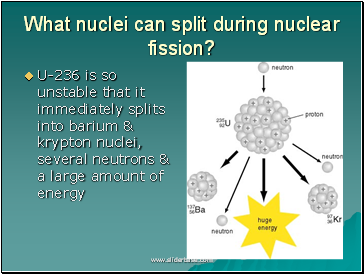 What nuclei can split during nuclear fission?