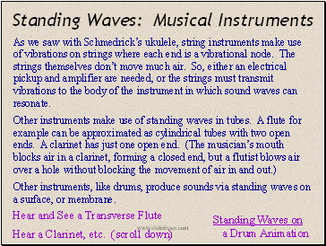 Standing Waves: Musical Instruments
