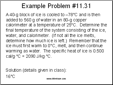 Example Problem #11.31