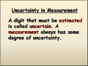 Uncertainty in Measurement