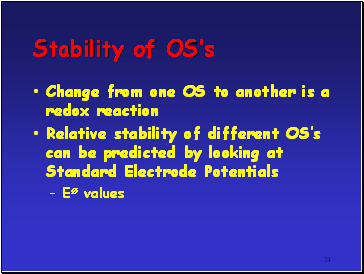 Stability of OSs