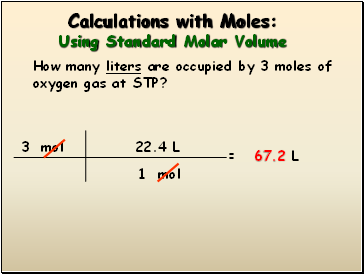 Calculations with Moles: Using Standard Molar Volume
