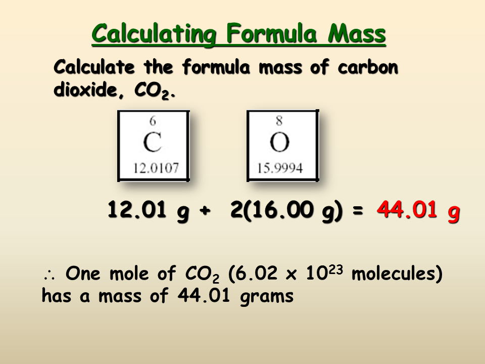 how to calculate the mass of carbon dioxide