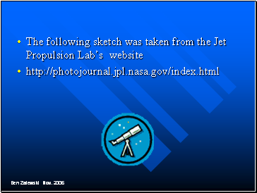 The following sketch was taken from the Jet Propulsion Labs website