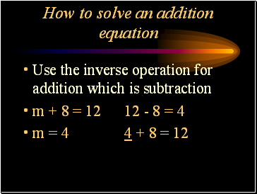 How to solve an addition equation