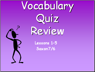 Math vocabulary. Lessons 1-5