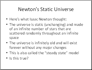 Newtons Static Universe