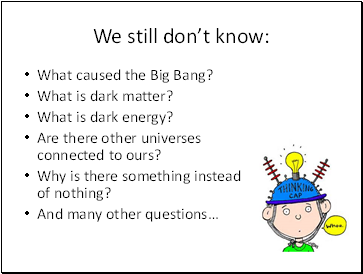 We still dont know:
