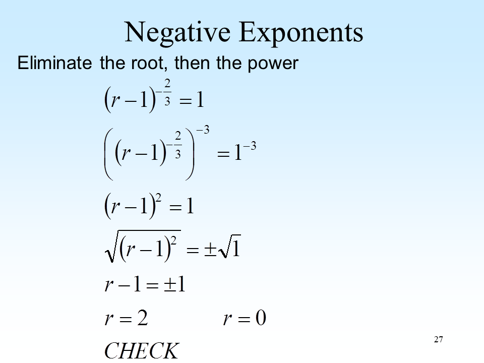 How To Solve Equations With Negative Fraction Exponents Tessshebaylo