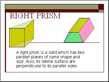 Right Prism volume