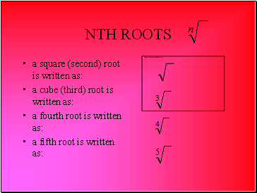 Nth roots