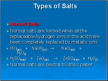 Types of Salts