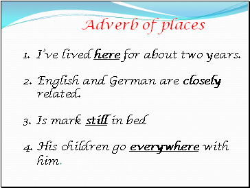 Adverb of places