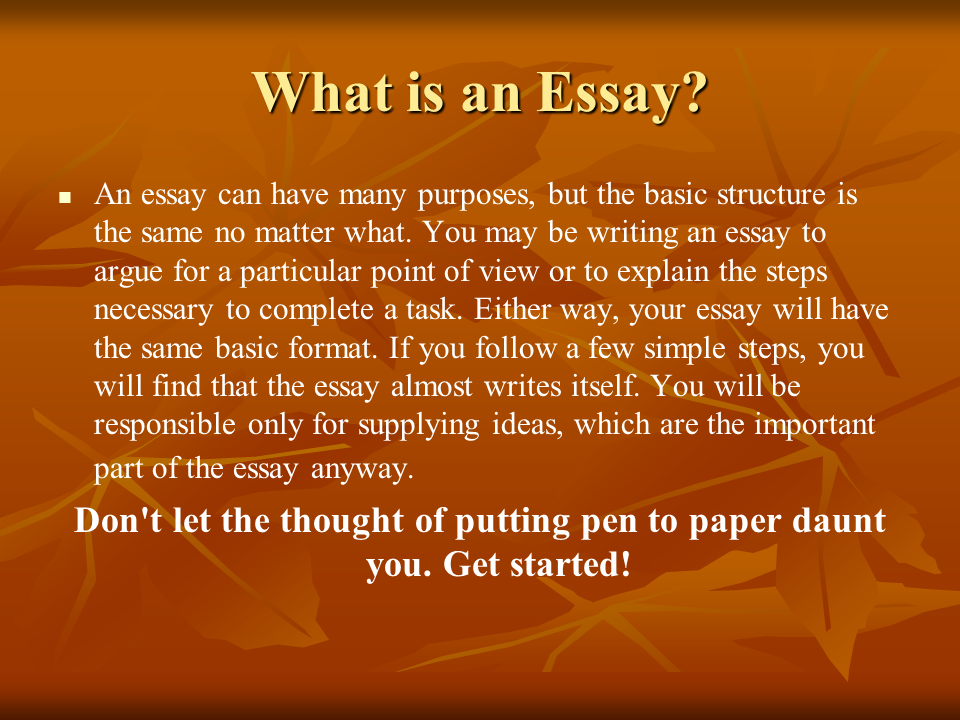 What is the thesis of an essay