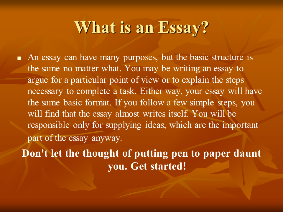 Essay guide outline