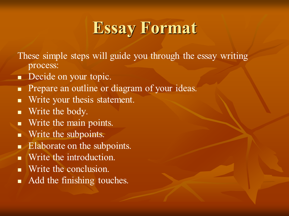 Basic guide to writing an essay ppt