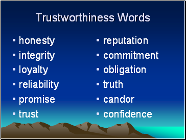 Trustworthiness Words
