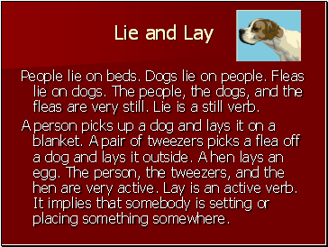 Lie and Lay