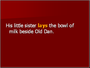 His little sister lays the bowl of milk beside Old Dan.