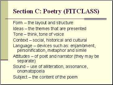 Section C: Poetry (FITCLASS)
