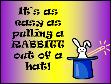Its as easy as pulling a RABBITT out of a hat!