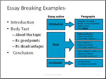Essay Breaking Examples-