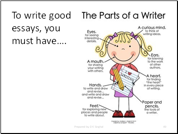 To write good essays, you must have.