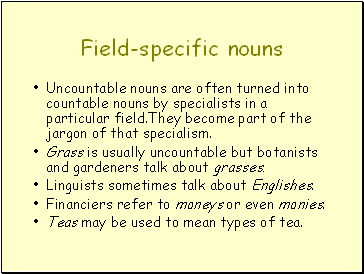 Field-specific nouns