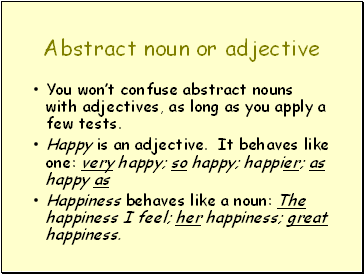 Abstract noun or adjective