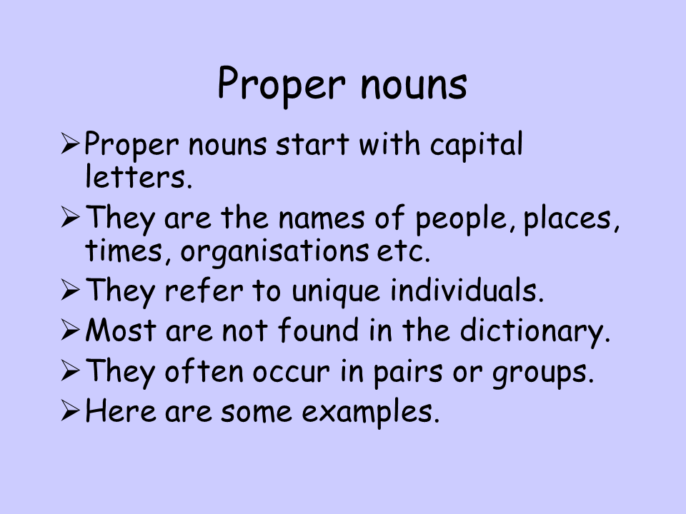 Nouns - Presentation English Language