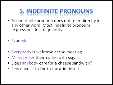 Indefinite Pronouns