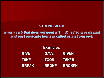 Strong verb