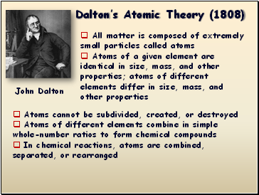 Daltons Atomic Theory (1808)