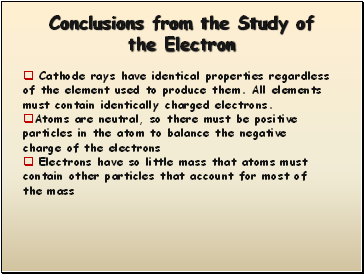Conclusions from the Study of the Electron