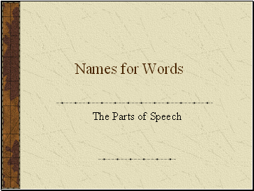 The parts of speech